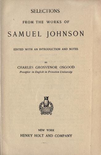 The Works of Samuel Johnson by Samuel Johnson