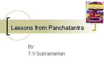 Lessons from Panchatantra
